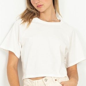 Double Zero Off White Oversize crop top NWT